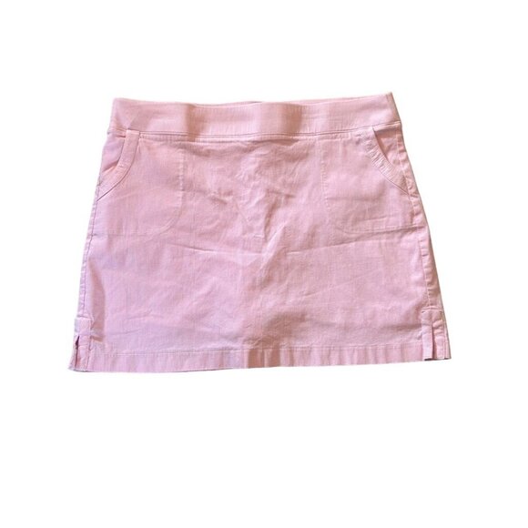 Crown & Ivy Women's Pink Striped Mini Skirt Size 14 - Picture 1 of 9
